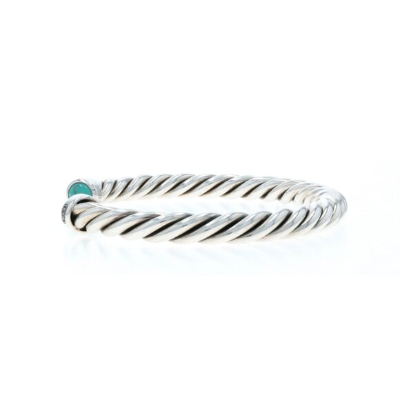David Yurman Cable 6mm Men's Turquoise Cuff Bracelet 7 1/4" - Sterling 925 - Picture 3 of 6